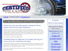 Tablet Screenshot of certifiedbrakeandalignment.com